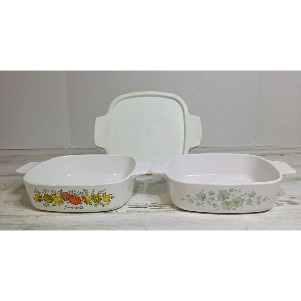 CorningWare 1qt Casserole Dish Lotof 2 Spice O Life Callaway Ivy 1 Lid Fits Both